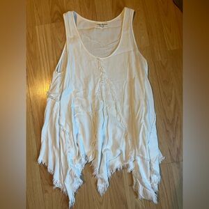 Altar'd State White Asymmetrical Tank Top